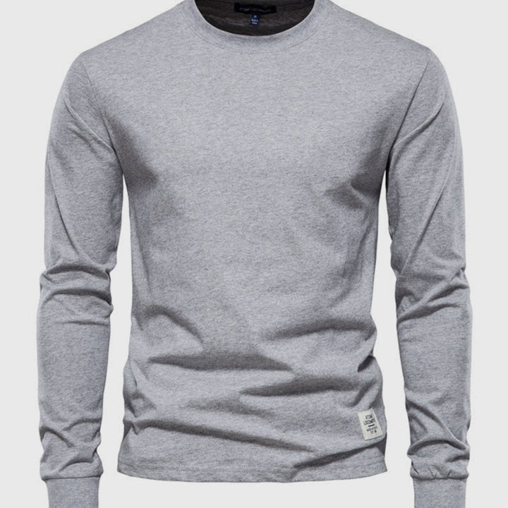 Camicia in Cotone da Uomo a Maniche Lunghe con Collo Tondo