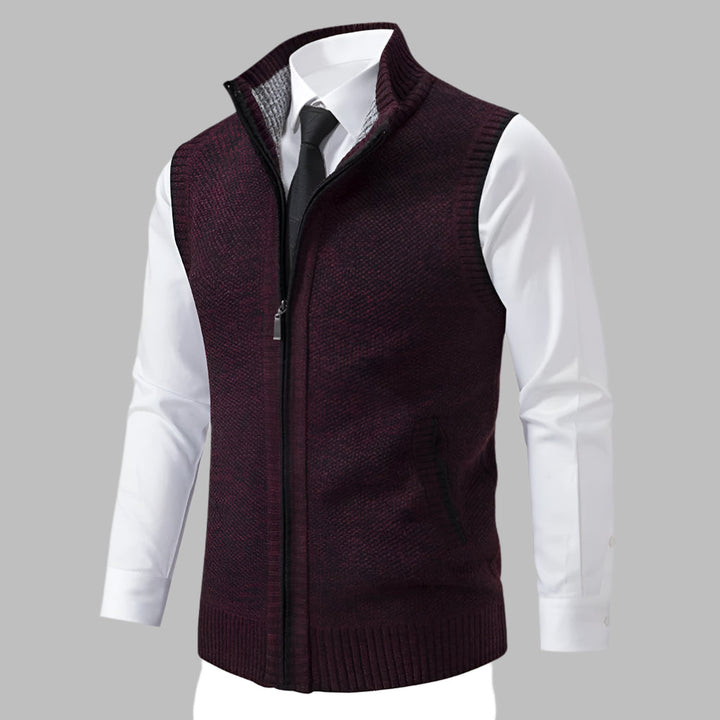 Gilet in Maglia con Zip Completo per Uomini
