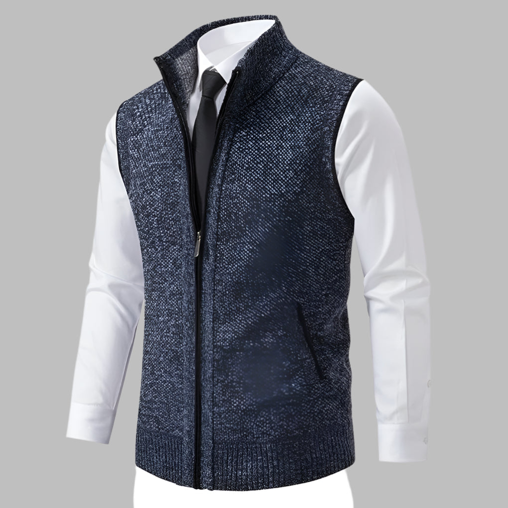 Gilet in Maglia a Zip Completa da Uomo