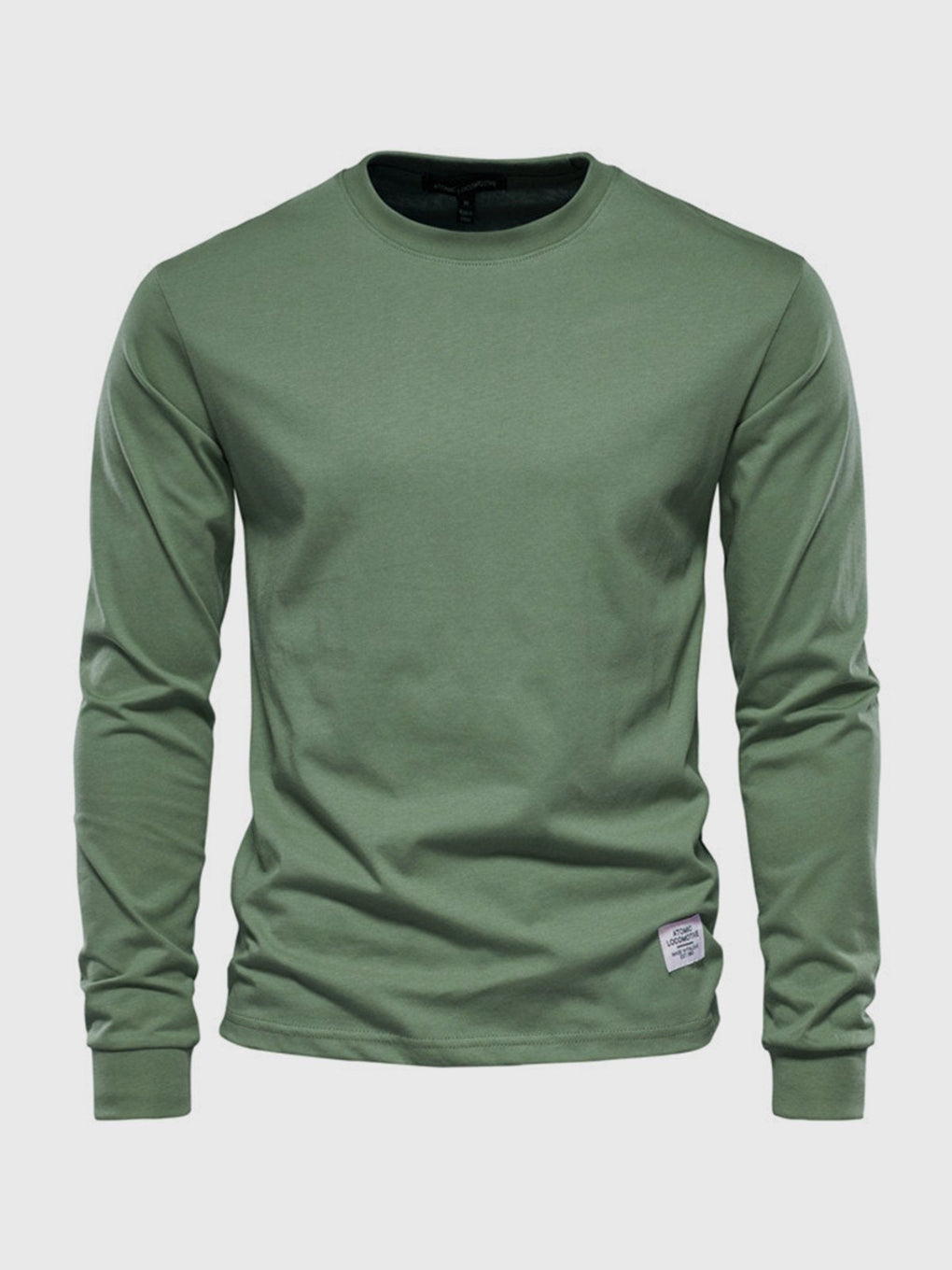 Camicia in Cotone a Maniche Lunghe per Uomo con Collo Rotondo
