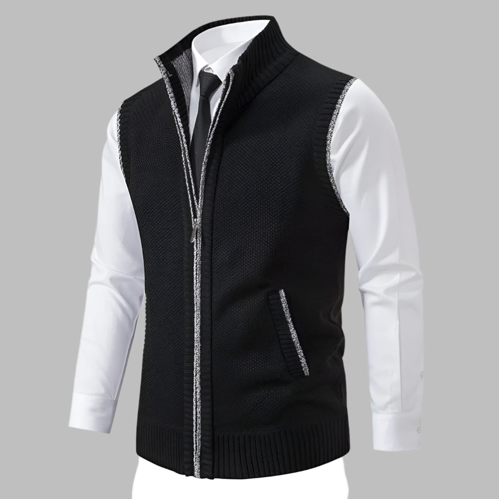 Gilet in Maglia a Zip Completa da Uomo