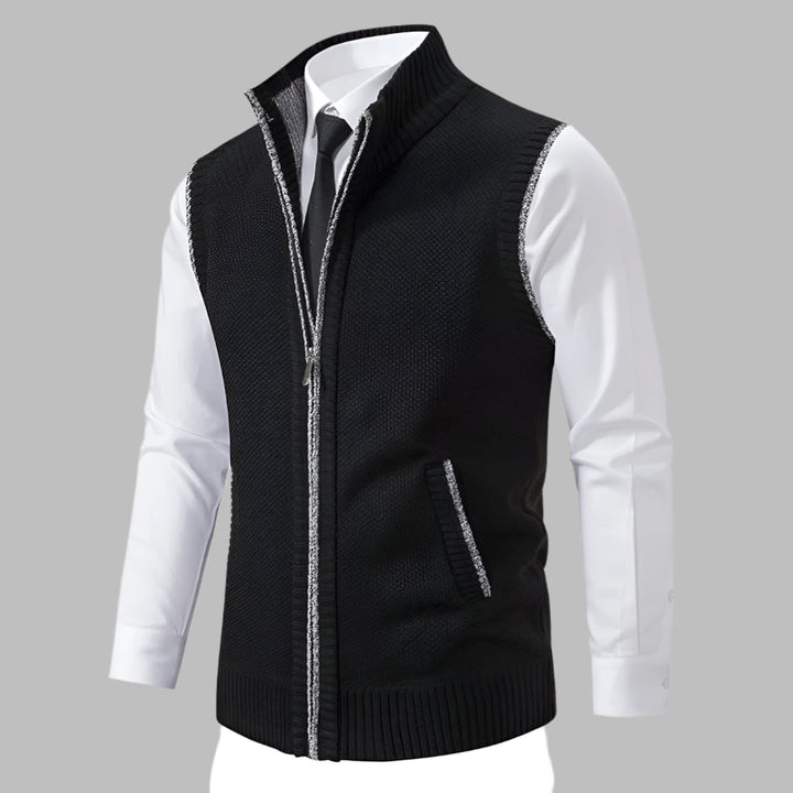 Gilet in Maglia a Zip Completa da Uomo