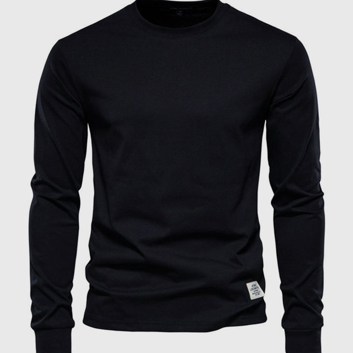 Camicia in Cotone da Uomo a Maniche Lunghe con Collo Tondo
