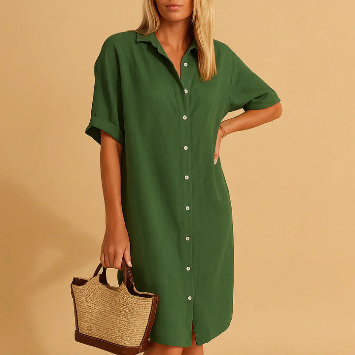 Abito Camicia Button-Down Fit Scollato per Donne