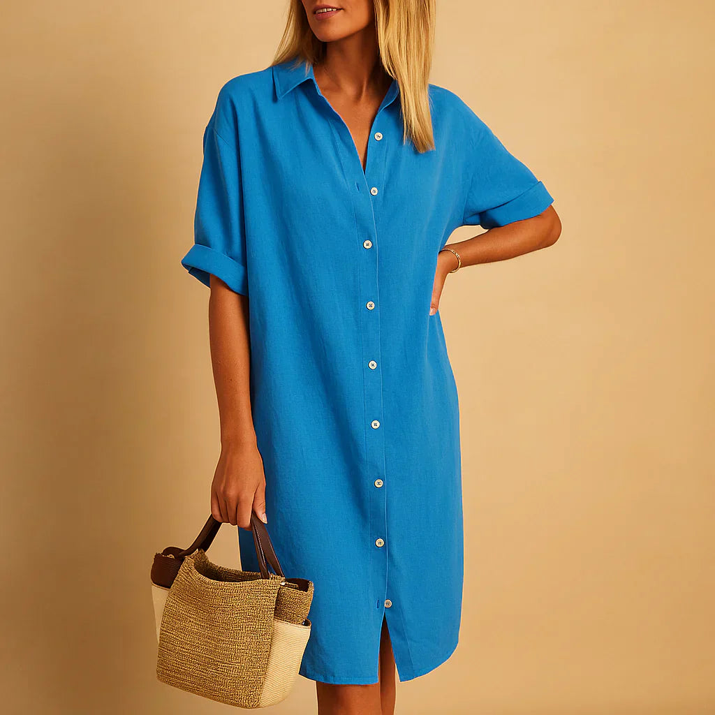 Abito Camicia Button-Down Fit Scollato per Donne