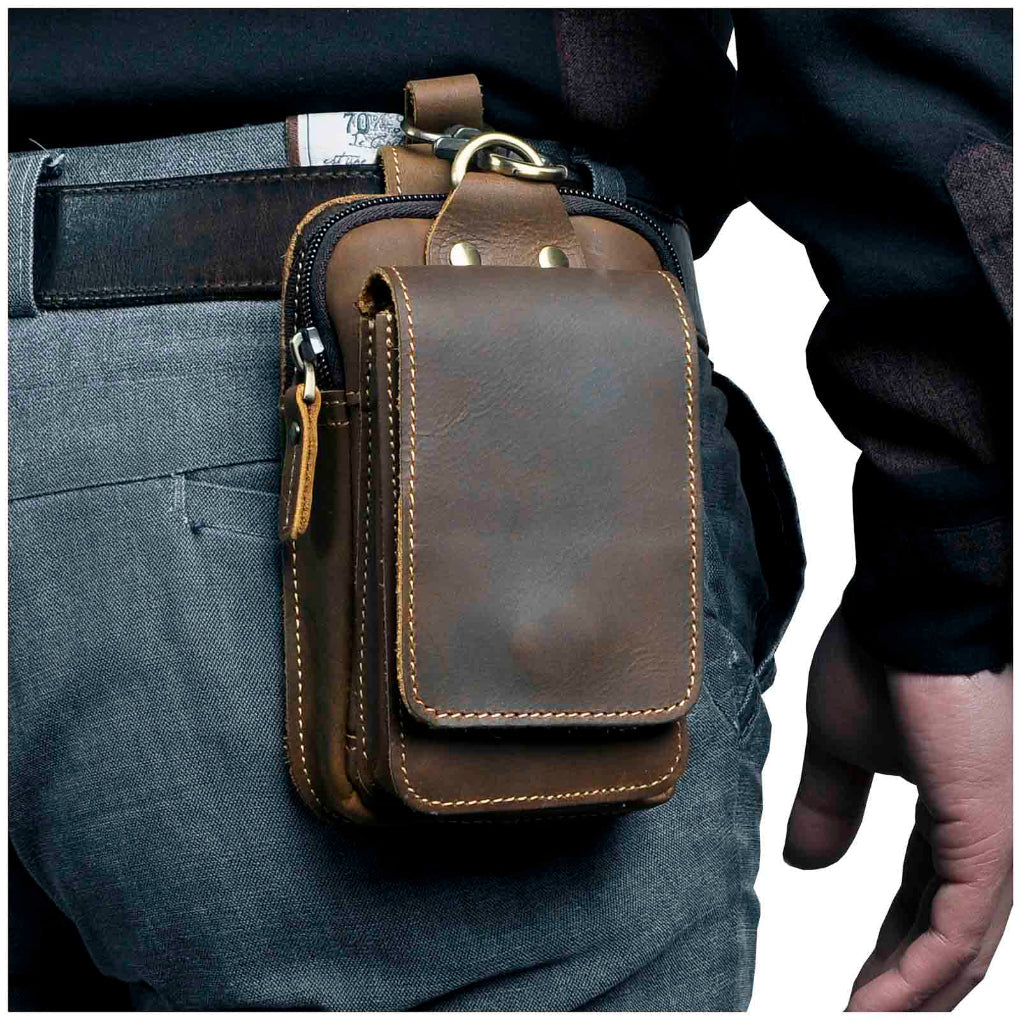 Borsa da Fianchi in Cuoio per Uomo