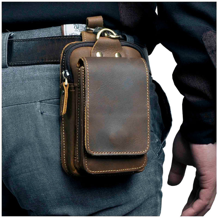 Borsa da Fianchi in Cuoio per Uomo