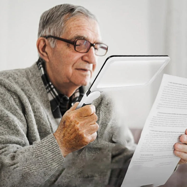 Lente d'ingrandimento a mano a pagina intera