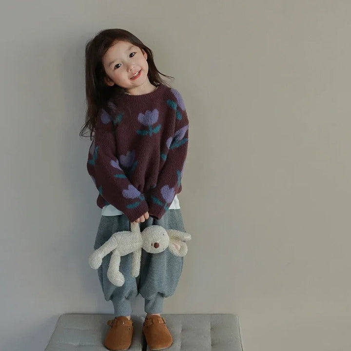 Evdokia  – Maglione con motivi floreali per bambini
