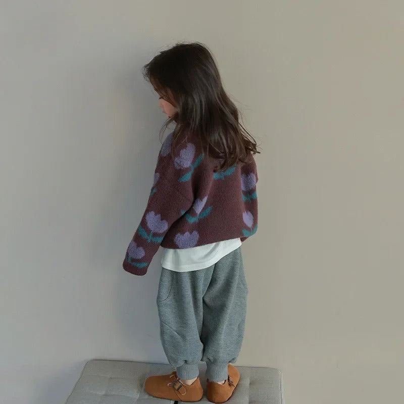 Evdokia  – Maglione con motivi floreali per bambini