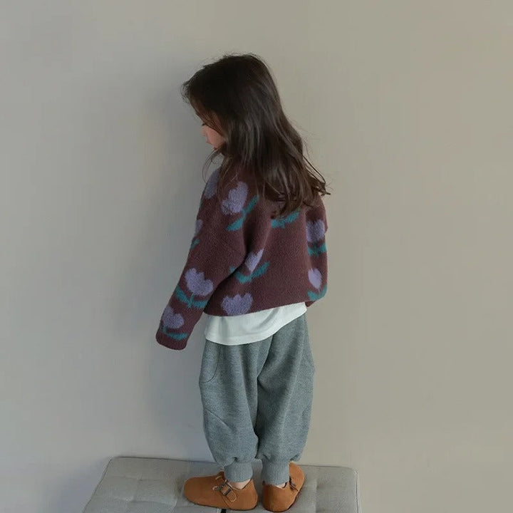 Evdokia  – Maglione con motivi floreali per bambini