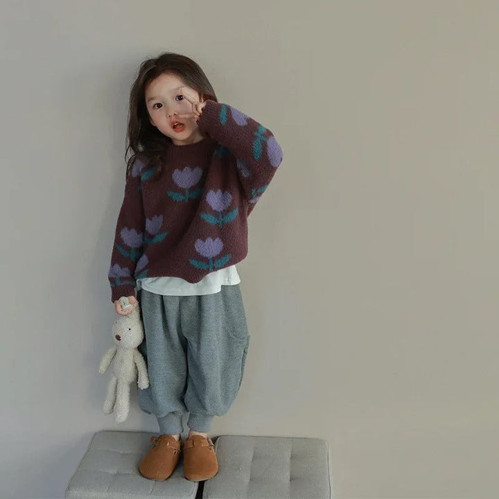 Evdokia  – Maglione con motivi floreali per bambini