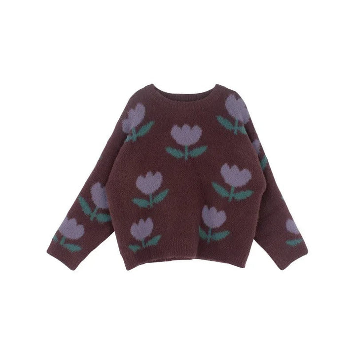 Evdokia  – Maglione con motivi floreali per bambini