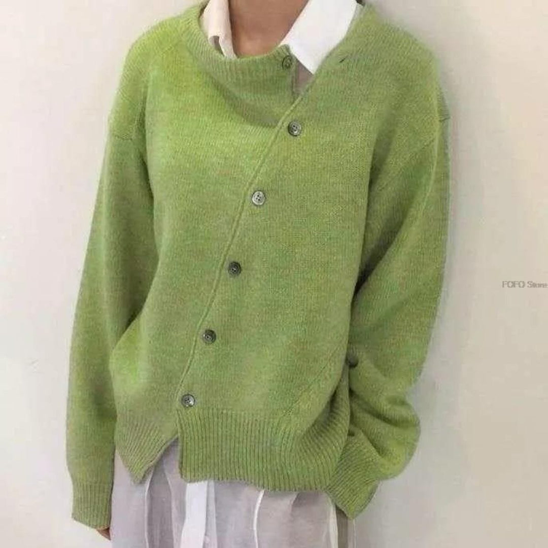 Cardigan a portafoglio effetto lana morbido