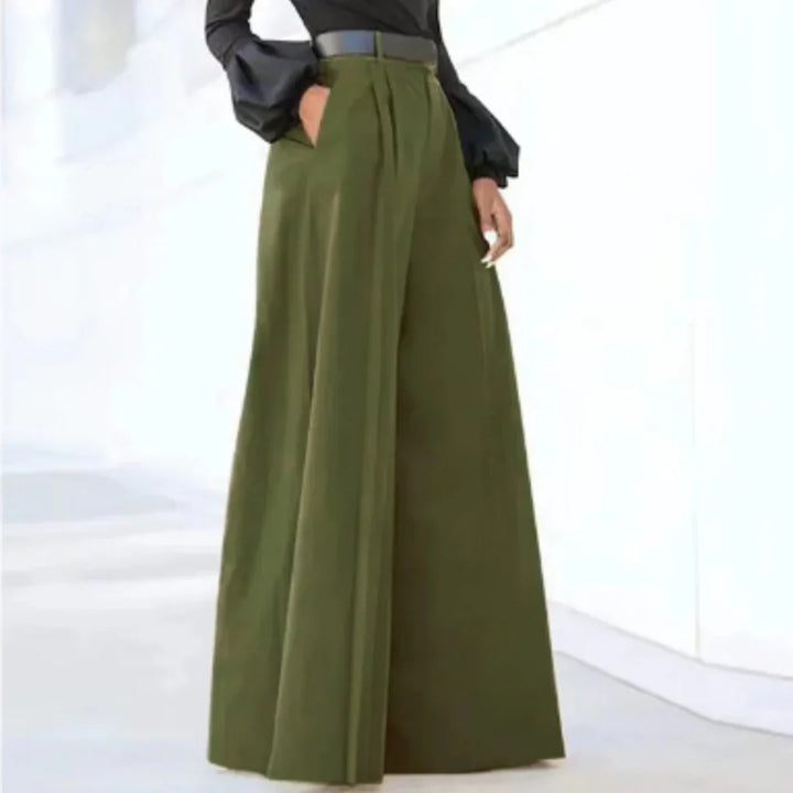 Pantaloni Largo Gamba da Donna – Eleganza a Colore Solido per Ogni Occasione