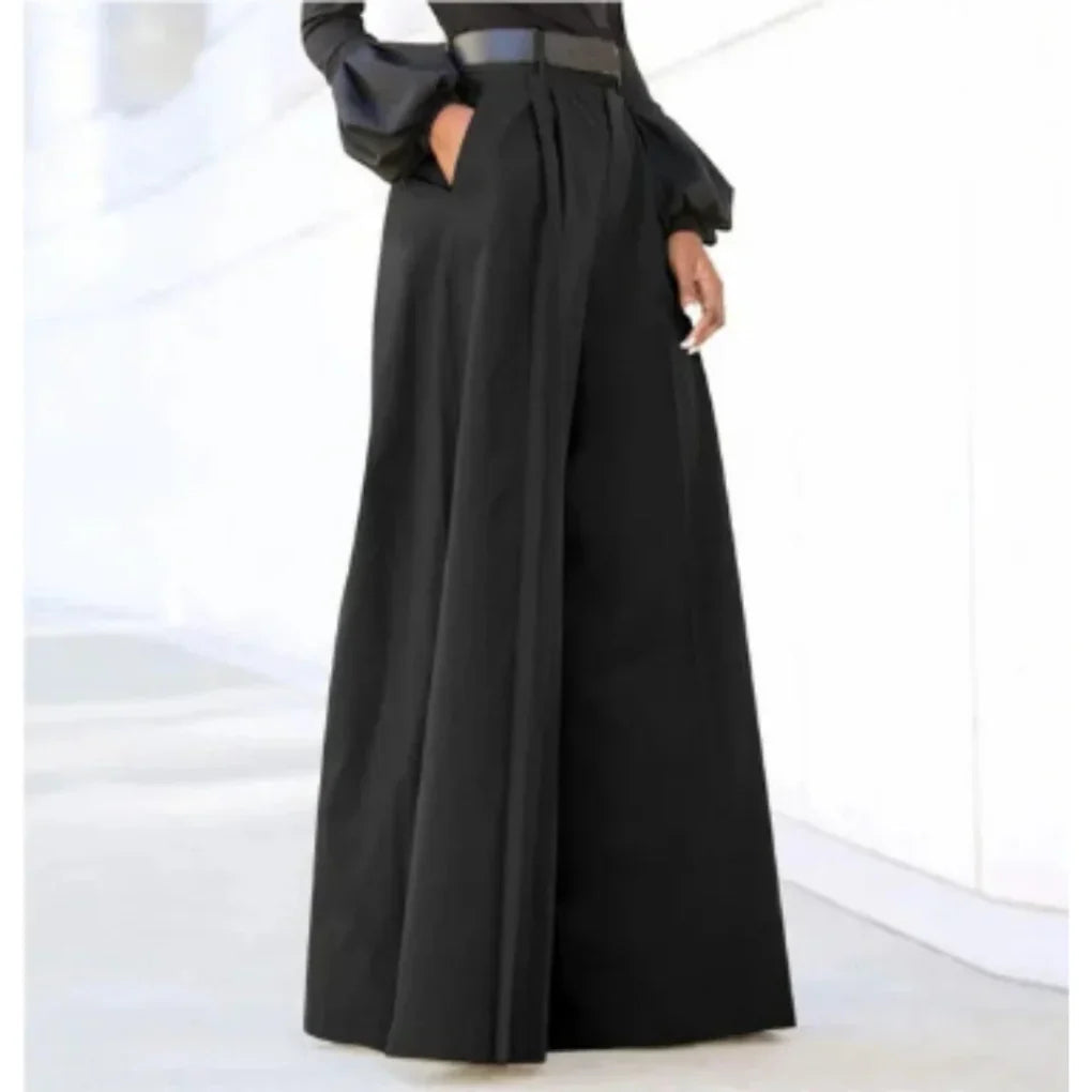 Pantaloni Largo Gamba da Donna – Eleganza a Colore Solido per Ogni Occasione