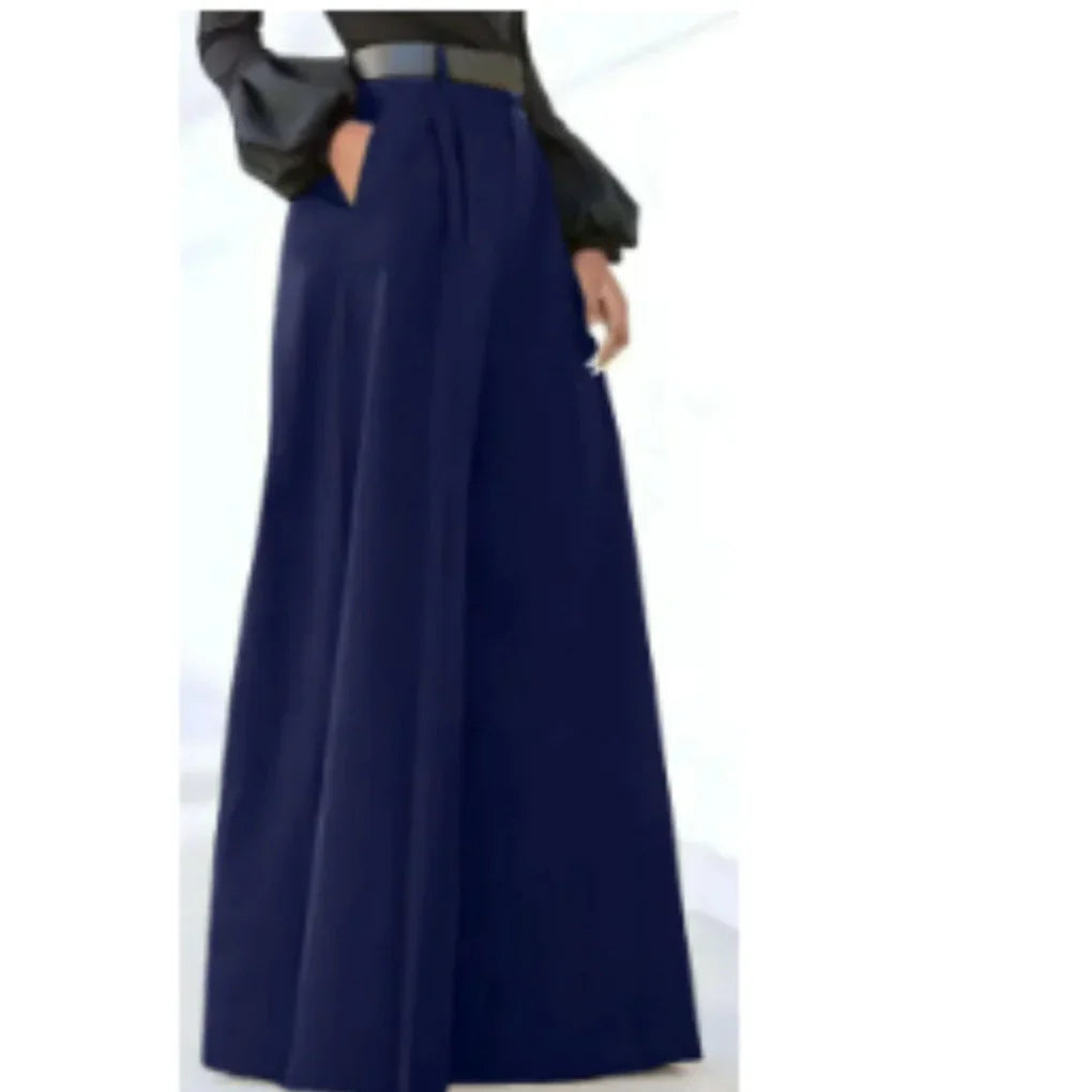 Pantaloni Largo Gamba da Donna – Eleganza a Colore Solido per Ogni Occasione