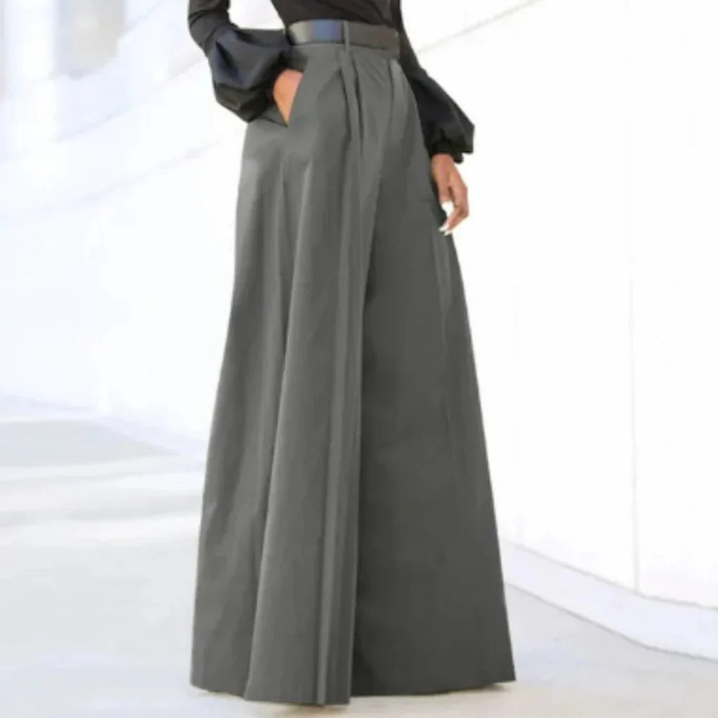 Pantaloni Largo Gamba da Donna – Eleganza a Colore Solido per Ogni Occasione