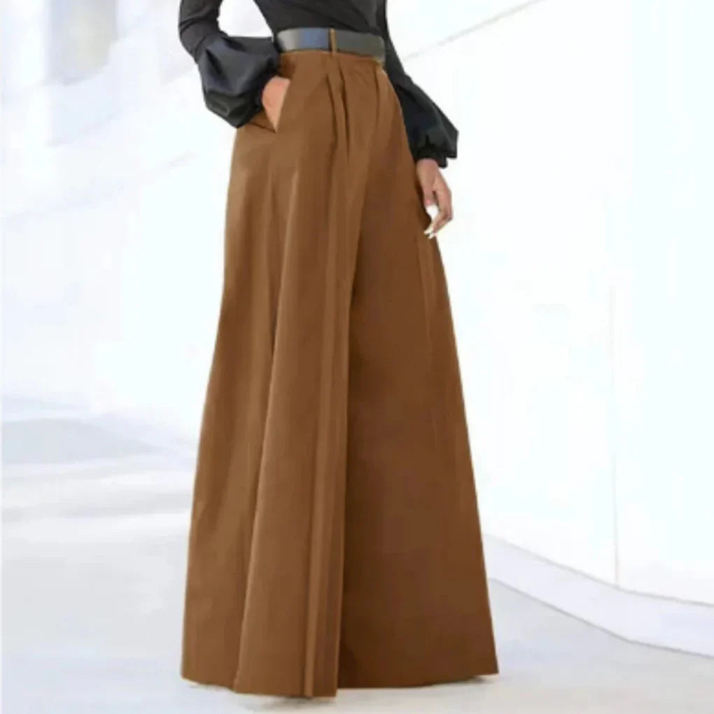 Pantaloni Largo Gamba da Donna – Eleganza a Colore Solido per Ogni Occasione