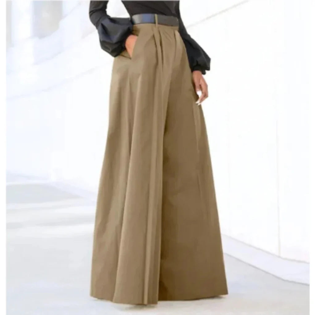 Pantaloni Largo Gamba da Donna – Eleganza a Colore Solido per Ogni Occasione
