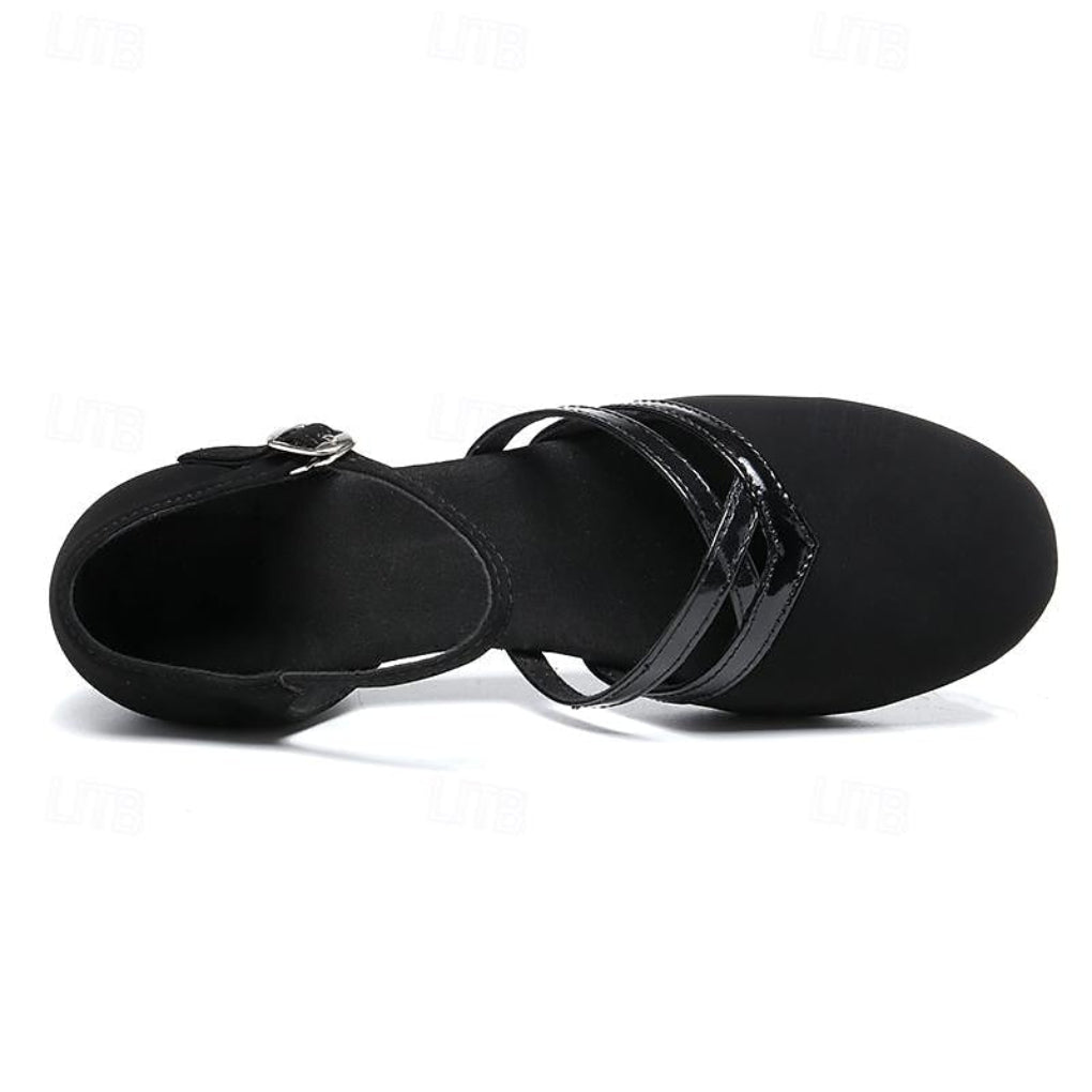 Scarpe da ballo latino-americano in raso da bambina