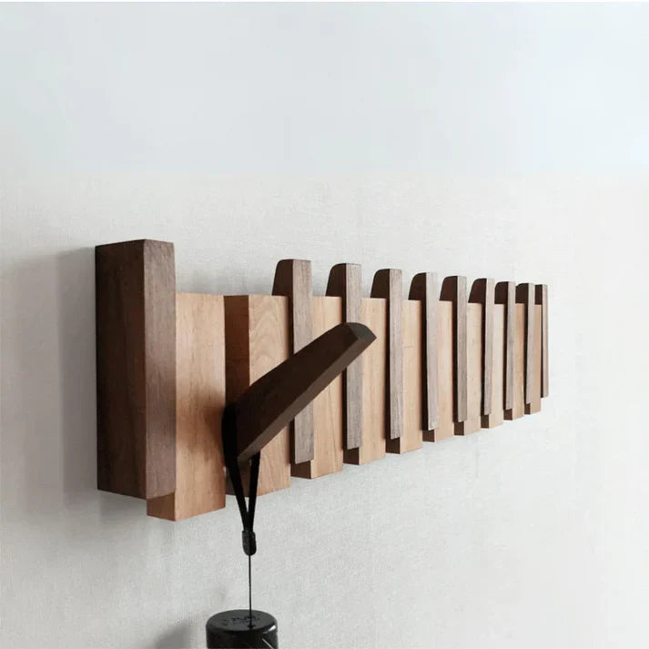Appendiabiti da parete in legno a tasti di pianoforte