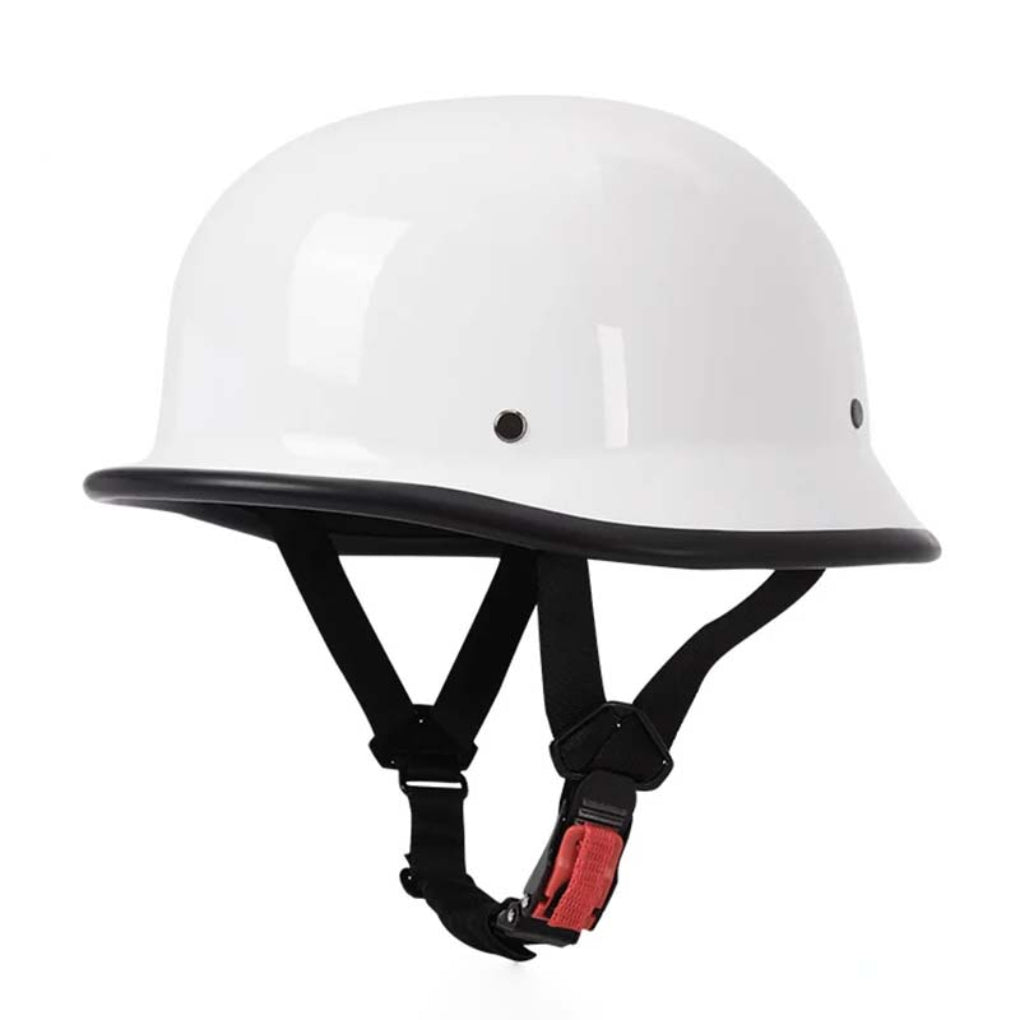 Casco moto a mezza calotta in stile vintage
