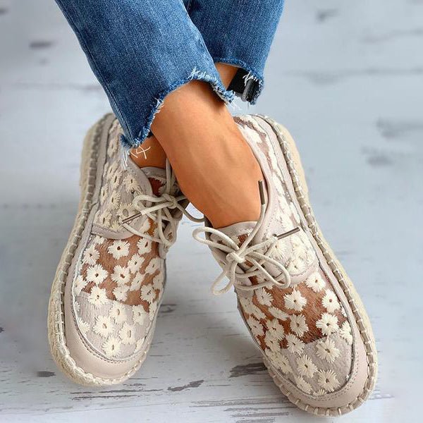 Sneakers ricamate ergonomiche da donna