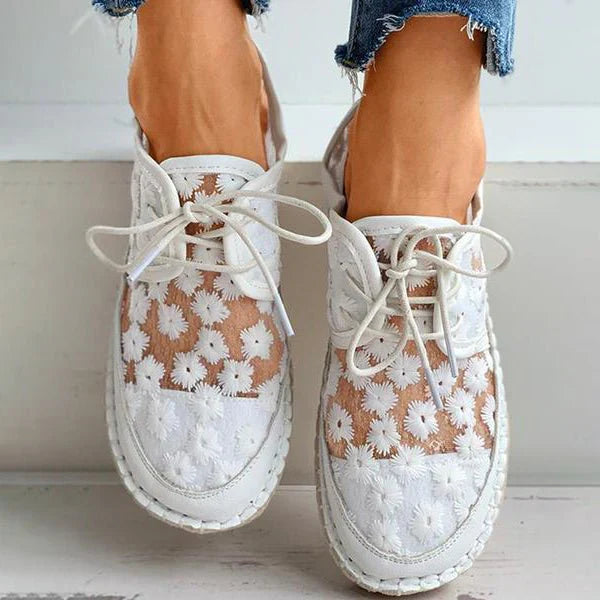 Sneakers ricamate ergonomiche da donna