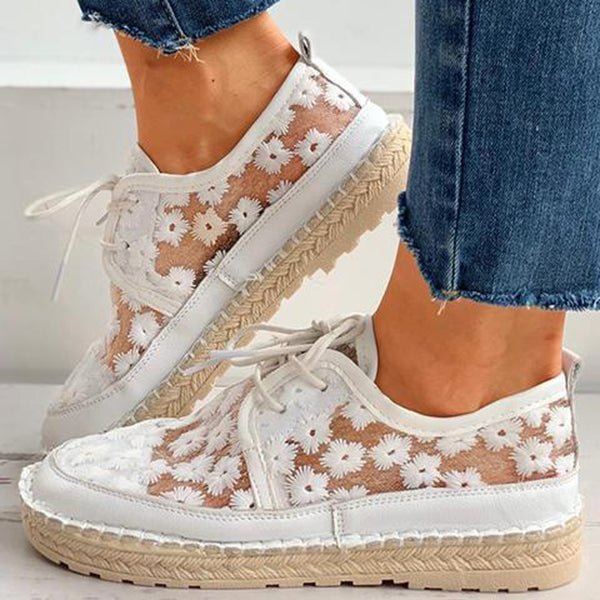 Sneakers ricamate ergonomiche da donna