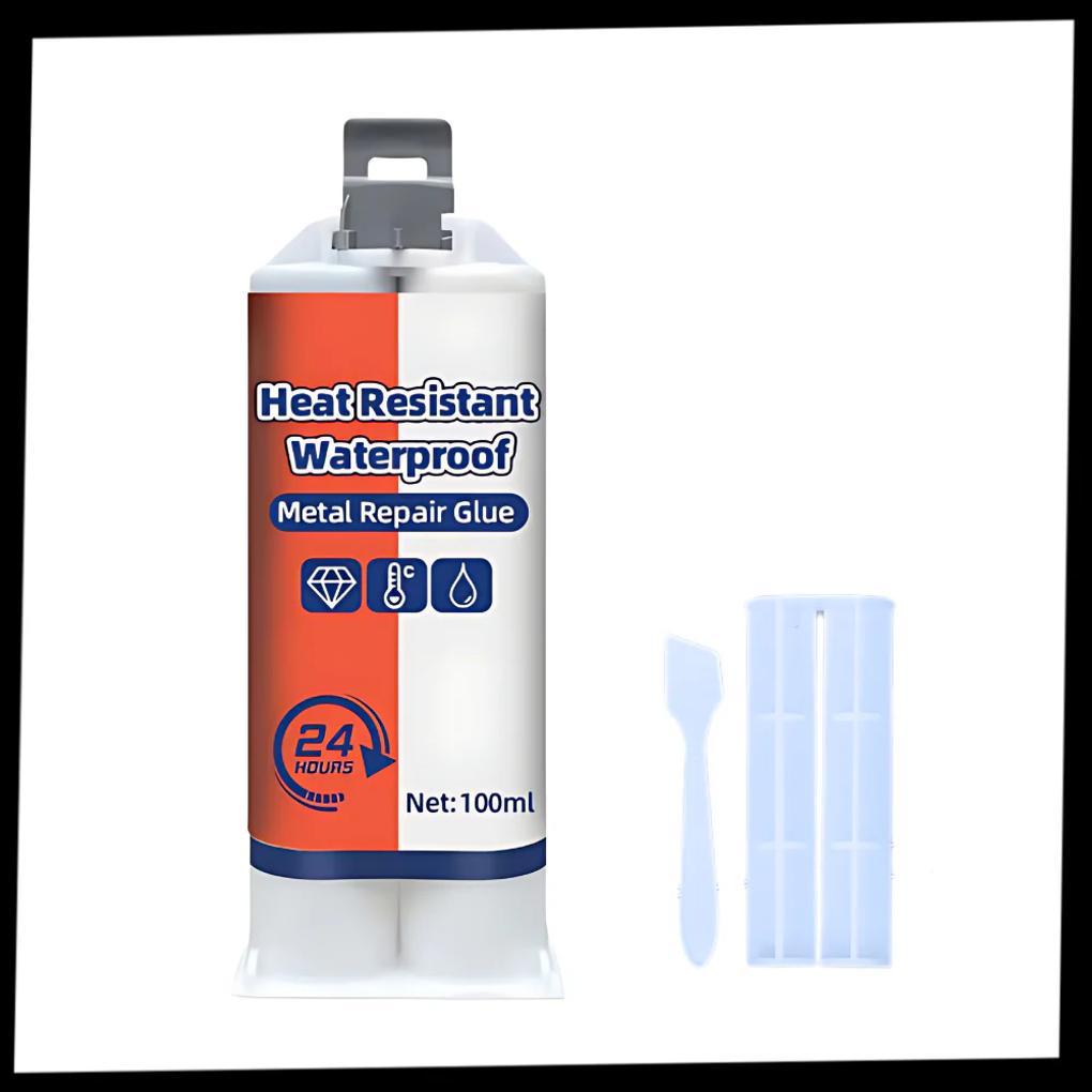 Adesivo per Riparazione Metallo 50g – Formula di Accoppiamento Waterproof
