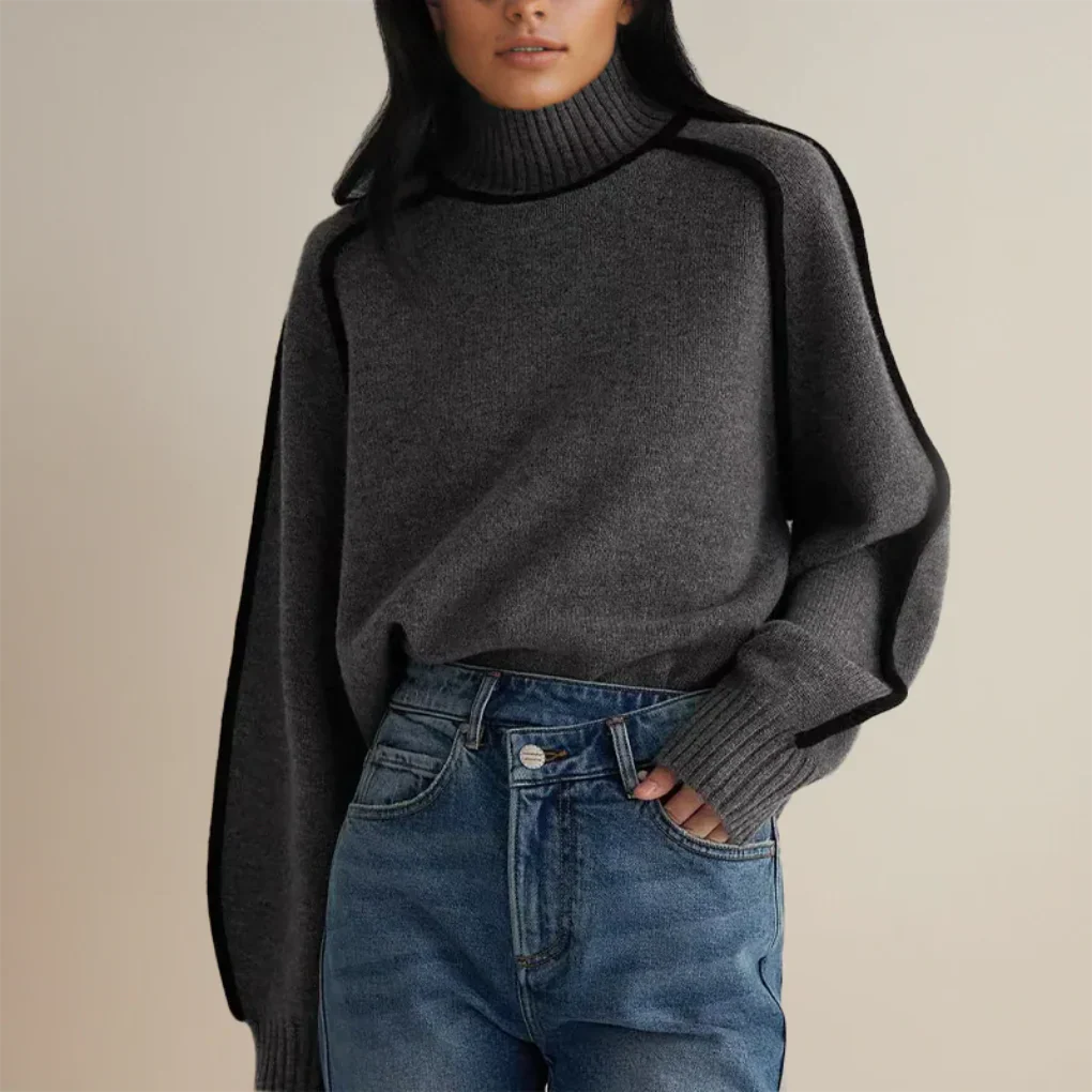 Maglione Donna Caldo a Collo Alto – Strato Invernale con Stile Confortevole