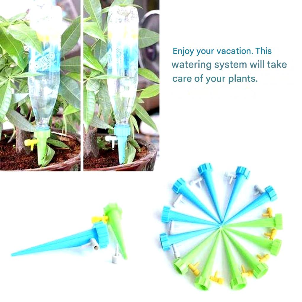 Punta di Innaffiatura Automatica per Piante (Pacco da 12) – Aiuto da Giardino con Flusso Regolabile