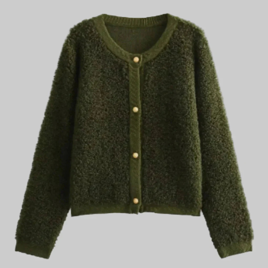 Cardigan con Bottoni da Donna – Strato Morbido con Tessuto Dichiarativo
