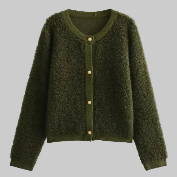 Cardigan con Bottoni da Donna – Strato Morbido con Tessuto Dichiarativo