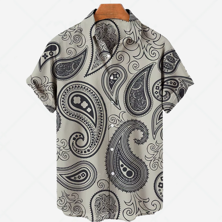 Stile Stampa - Maglia Casual a Maniche Corte per Uomo
