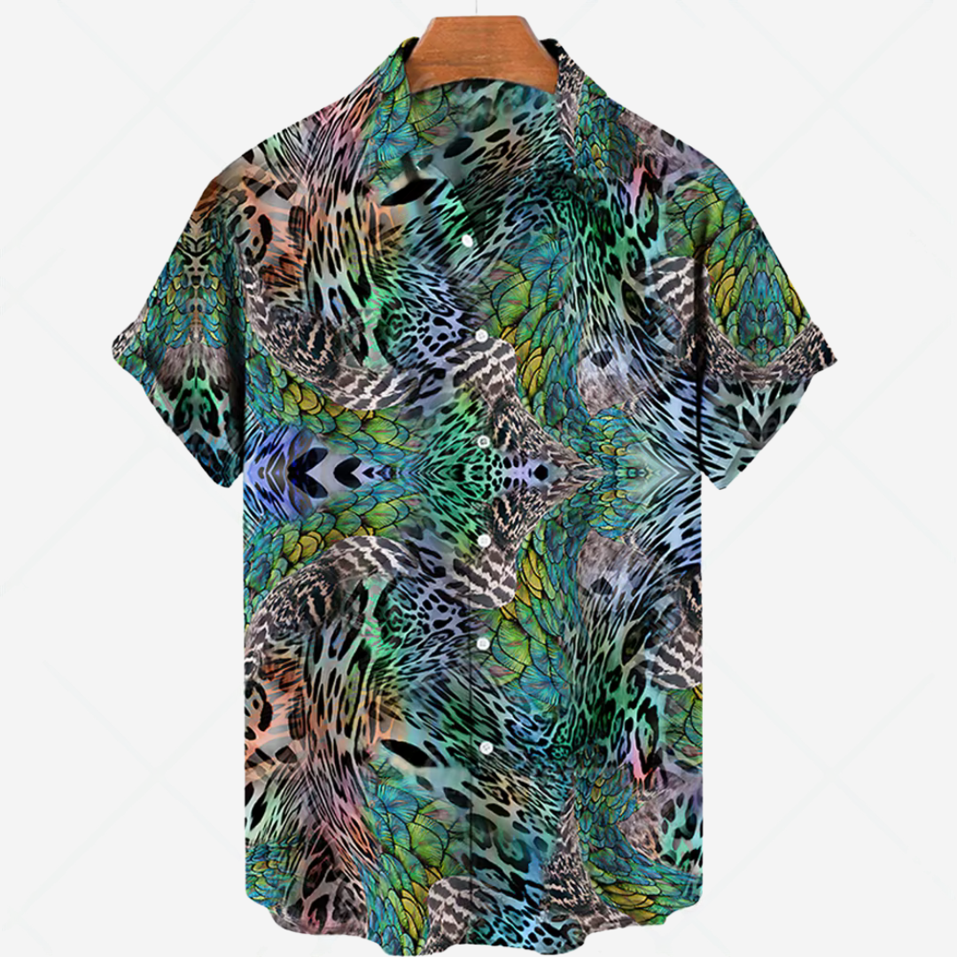 Stile Stampa - Maglia Casual a Maniche Corte per Uomo
