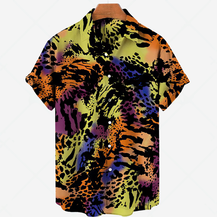 Stile Stampa - Maglia Casual a Maniche Corte per Uomo