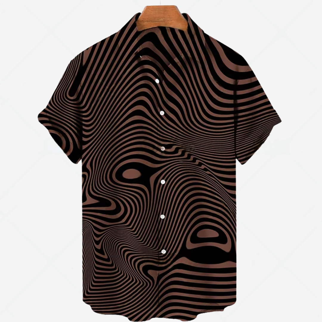 Stile Stampa - Maglia Casual a Maniche Corte per Uomo