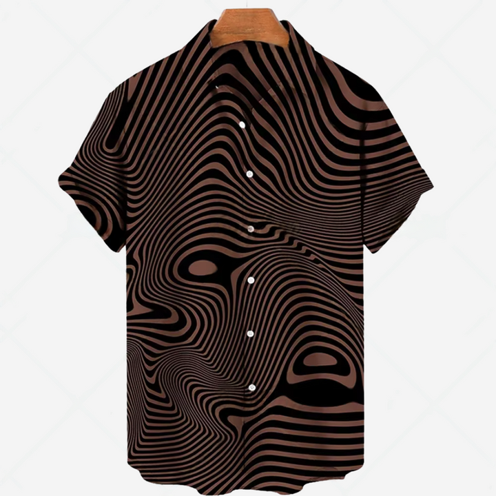 Stile Stampa - Maglia Casual a Maniche Corte per Uomo