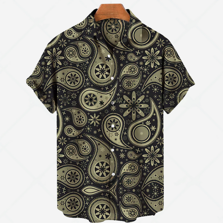 Stile Stampa - Maglia Casual a Maniche Corte per Uomo