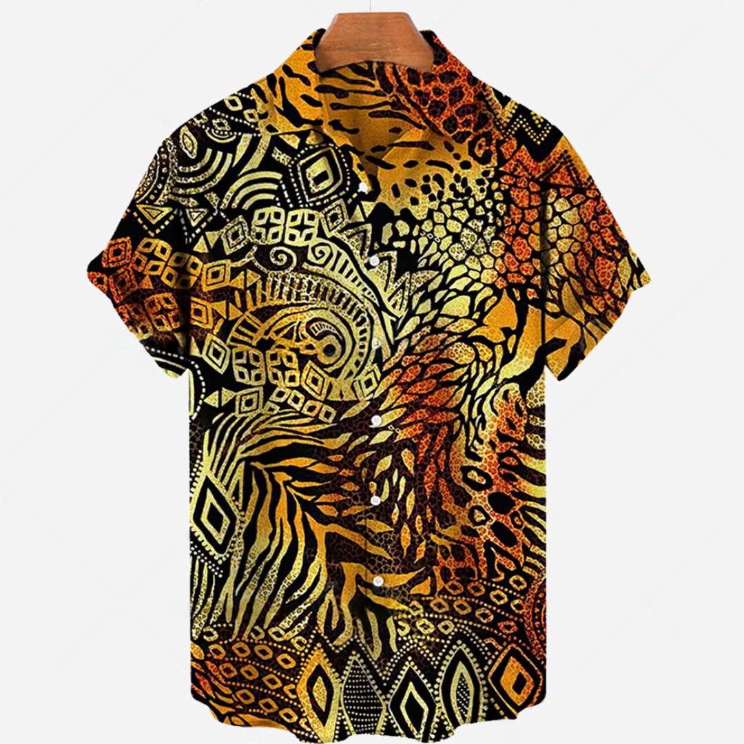 Stile Stampa - Maglia Casual a Maniche Corte per Uomo