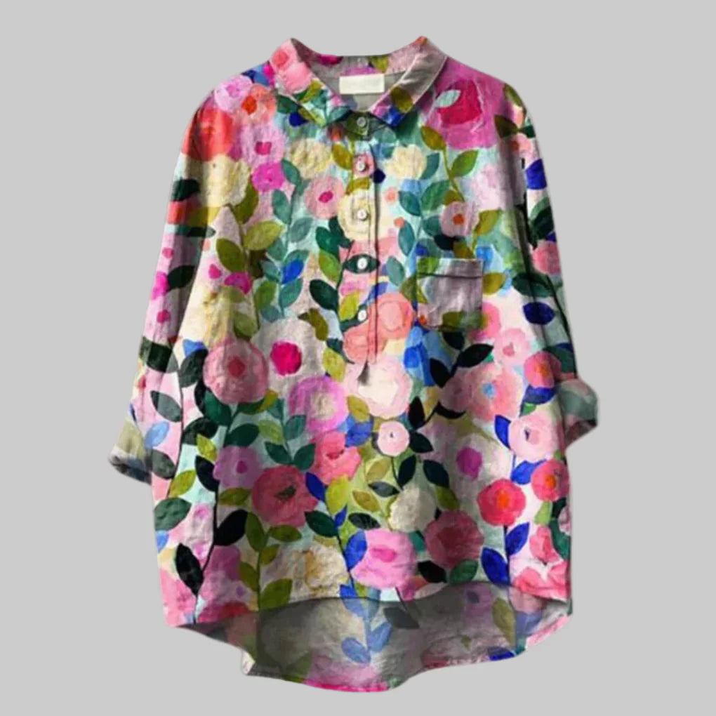 Blusa a Stampa Floreale da Donna – Stile Fiorente per Uso Quotidiano